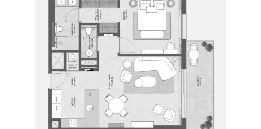 Apartamento en Dubai, EAU 1 dormitorio, 82.68 m² № 719533