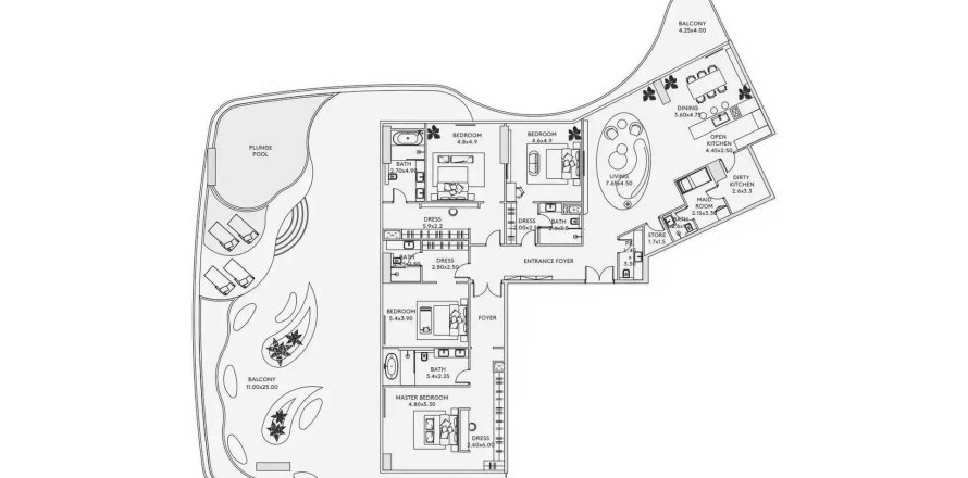 Toppleilighet i Al Reem Island, Abu Dhabi, Emiratene 4 soverom, 654.69 kvm nr. 564874