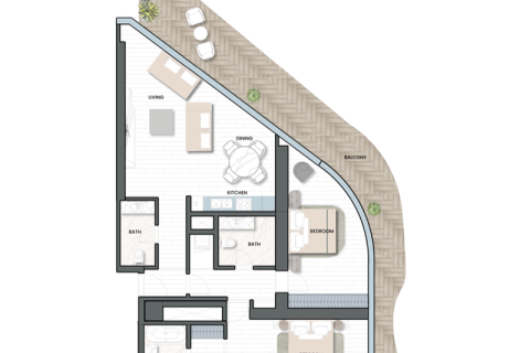 Apartment til salg i Al Marjan Island, Ras Al Khaimah, UAE 1 soveværelse, 77 kvm № 690041 - foto 11
