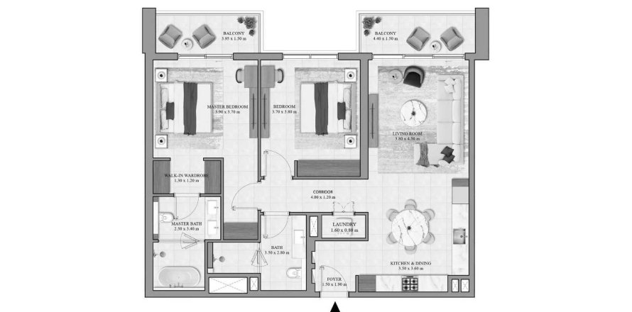Apartamento en Dubai South (Dubai World Central), Dubai, EAU 2 dormitorios, 119 m² № 686588
