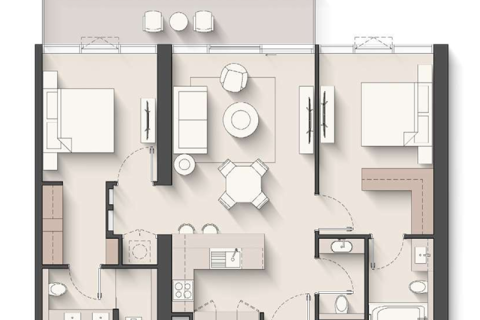 Apartament na sprzedaż w Al Hamra Village, Ras Al Khaimah, ZEA 1 pokój, 39 mkw., nr 689680 - zdjęcie 6