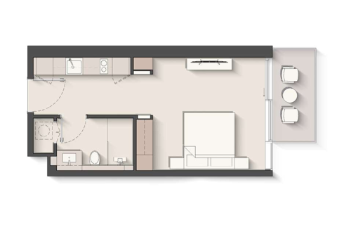 Apartament na sprzedaż w Al Hamra Village, Ras Al Khaimah, ZEA 1 pokój, 39 mkw., nr 689680 - zdjęcie 4