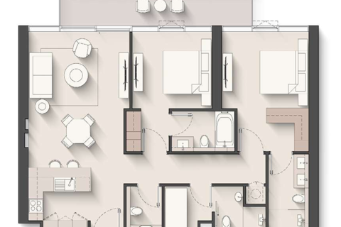 Apartament na sprzedaż w Al Hamra Village, Ras Al Khaimah, ZEA 1 pokój, 39 mkw., nr 689680 - zdjęcie 7