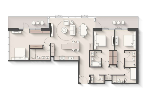 Apartament na sprzedaż w Al Hamra Village, Ras Al Khaimah, ZEA 1 pokój, 39 mkw., nr 689680 - zdjęcie 8