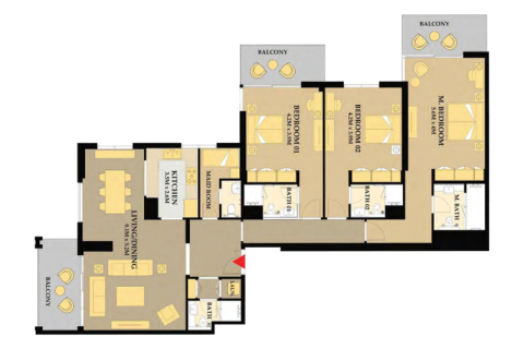 Apartman u Maritime City, Dubai, UAE 1 spavaća soba, 74 m2 Br. 689685 - fotografija 8