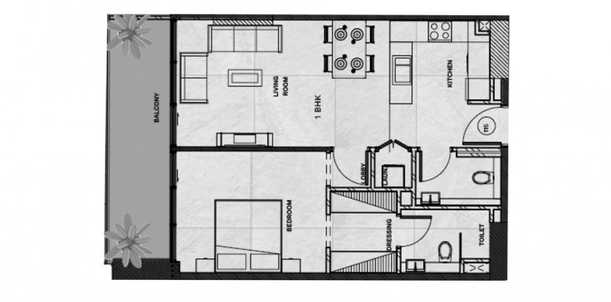 Appartement in Jumeirah Village Circle, Dubai, VAE 1 slaapkamer, 72.74 vr.m. nr 360033