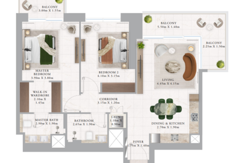 Appartement te koop in Dubai Creek Harbour (The Lagoons), Dubai, VAE 1 slaapkamer, 69 vr.m., nr 689813 - foto 4