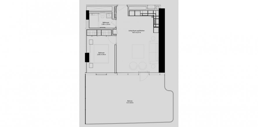 Business Bay、Dubai、UAEにあるマンション 1ベッドルーム、111 m2 No631970