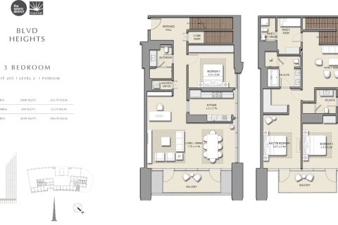 Apartmen di BLVD HEIGHTS di Downtown Dubai (Downtown Burj Dubai), UAE 1 bilik tidur, 78 meter persegi № 704925 - foto 9