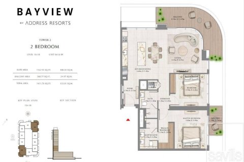 Пәтер Dubai Harbour, Дубай, БАӘ-да 2 жатын бөлмелер, 133.04 м² № 761185 - фото 26