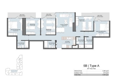 Apartman u VISTA 3 u gradu Al Reem Island, Abu Dhabi, UAE 1 spavaća soba, 53 m2 Br. 728619 - Slika 13