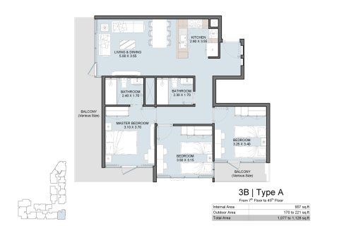 Apartman u VISTA 3 u gradu Al Reem Island, Abu Dhabi, UAE 1 spavaća soba, 53 m2 Br. 728619 - Slika 9