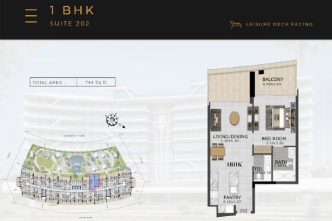 Leilighet til salgs i Al Barsha, Dubai, Emiratene 1 soverom, 69 kvm Nr. 728613 - Foto 6