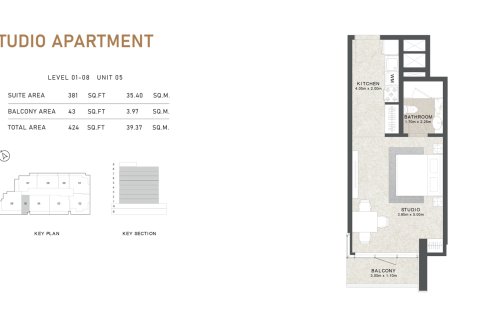 Apartmen di Aras Heights di Majan, Dubai, UAE 1 bilik, 39 meter persegi № 728614 - foto 4