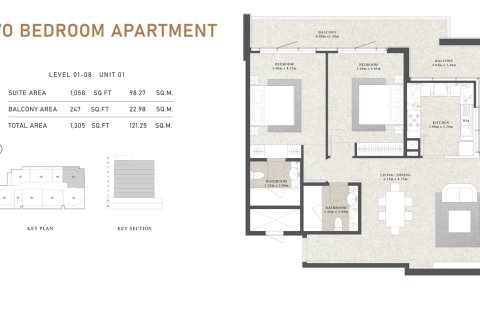 Apartmen di Aras Heights di Majan, Dubai, UAE 1 bilik, 39 meter persegi № 728614 - foto 6