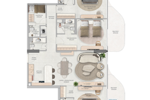 Apartmen di Dubai, UAE 1 bilik tidur, 70 meter persegi № 689675 - foto 9
