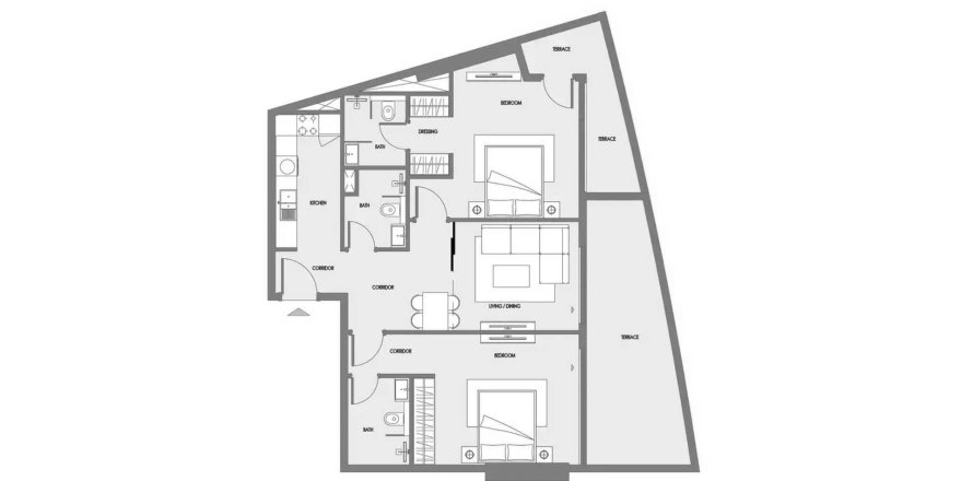 Wohnung in Al Warsan, Dubai, VAE: 2 Schlafzimmer, 88.26 m2 Nr. 698600