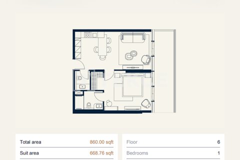 Apartman u Dubai, UAE 1 soba, 51 m2 Br. 730811 - fotografija 24