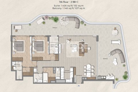 Penthouse u gradu Dubai, UAE 2 spavaće sobe, 239 m2 Br. 754575 - Slika 17