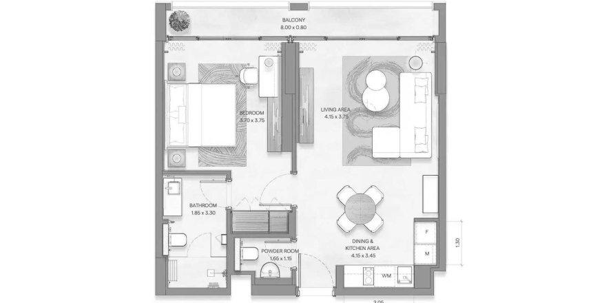 Appartement à Saadiyat Island, Abu Dhabi, EAU: 1 chambre, 68.67 m2 № 426914