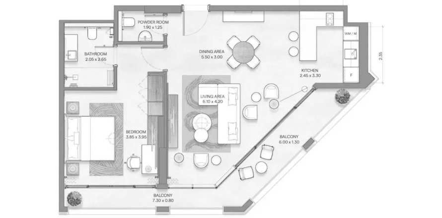 Appartement à Saadiyat Island, Abu Dhabi, EAU: 1 chambre, 90.09 m2 № 498125