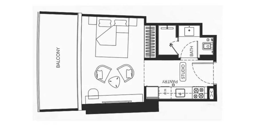 Byt v Binghatti Skyflame v Majan, Dubai, SAE 1 pokoj, 37.87 m² Č.: 700333