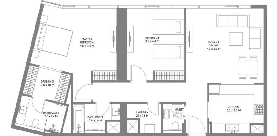Διαμέρισμα σε The Gate 6 σε Muwaileh Commercial, Sharjah, ΗΑΕ 2 υπνοδωμάτια, 113.81 τ.μ. Αρ. 713795