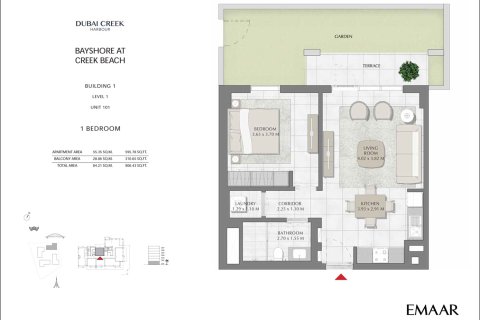 Apartament de vânzare în Dubai Creek Harbour (The Lagoons), Dubai, EAU 1 dormitor, 55 mp.  №728658 - poză 8