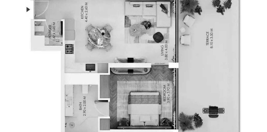 Appartement in Meydan Avenue, Dubai, VAE 1 slaapkamer, 89.09 vr.m. nr 714476