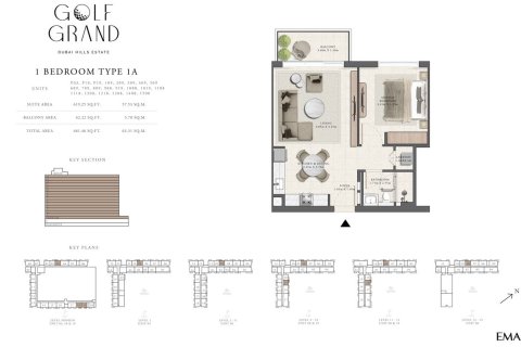 Lakás a Golf Grand lakóparkban itt: Dubai Hills Estate, EAE, 1 hálószoba, 63 m², azonosító: 704944 - fénykép 6