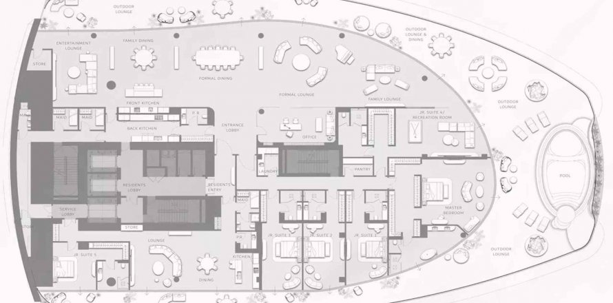 Appartamento COMO RESIDENCES a Palm Jumeirah, Dubai, EAU 6 camere da letto, 1829 mq. № 372130