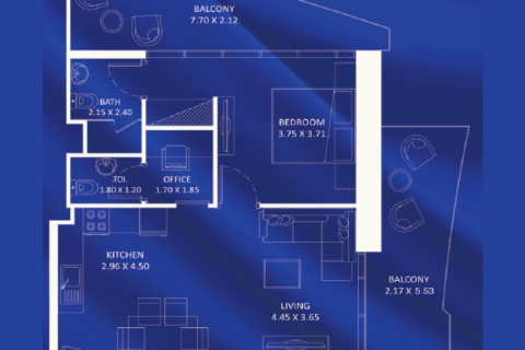 Apartemen di Jumeirah Village Triangle, Dubai, UEA 1 ruangan nomor 732770 - foto 7