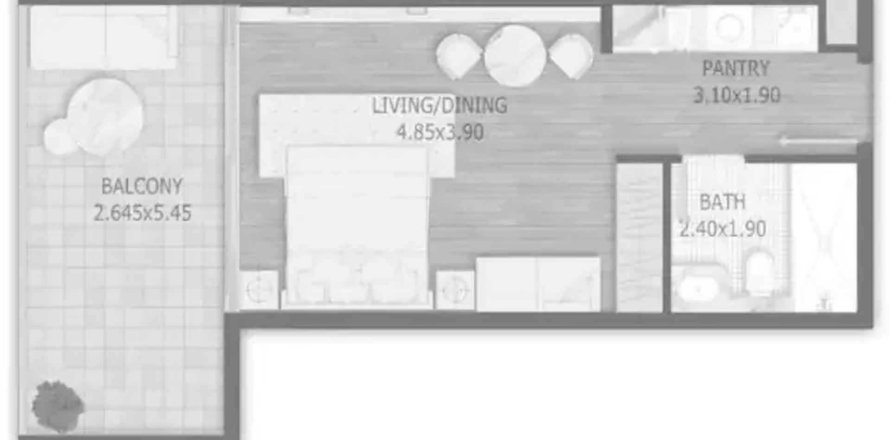 Apartament në Stamn One në Al Satwa, Dubai, Emiratet e Bashkuara Arabe 1 dhomë, 48.83 m2. № 712372
