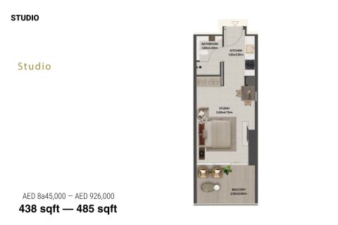 Apartament de vânzare în Majan, Dubai, EAU 1 cameră, 41 mp.  №728437 - poză 16