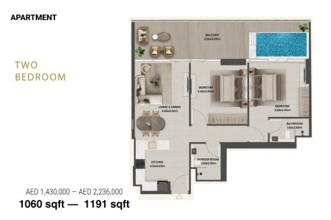 Apartament de vânzare în Majan, Dubai, EAU 1 cameră, 41 mp.  №728437 - poză 18