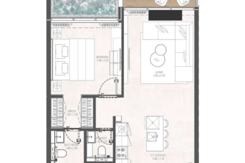 آپارتمان برای فروش در  Jumeirah Village Circle، Dubai، امارات متحده عربی  37 متر مربع ، شماره 732712 - تصویر 4