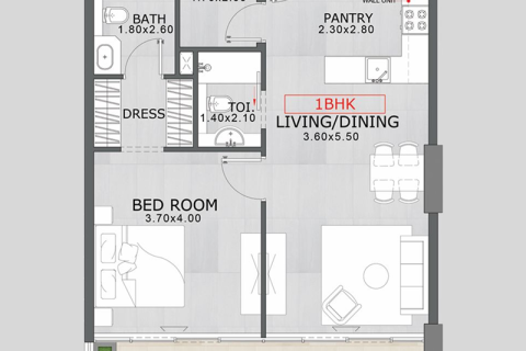 Διαμέρισμα σε Jumeirah Village Circle, Dubai, ΗΑΕ 1 δωμάτιο, 37 τ.μ. Αρ. 732715 - φωτογραφία 3