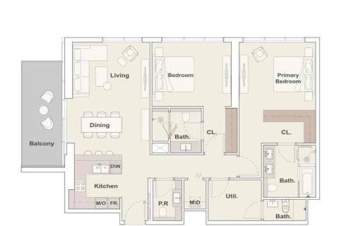 Business Bay, Dubai, UAE의 판매용 아파트 침실 2개, 128.6제곱미터 번호 634813 - 사진 11