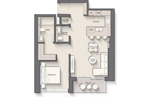Apartman u Playa Del Sol u Al Marjan Island, Ras Al Khaimah, UAE 1 soba, 38 m2 Br. 704863 - fotografija 19