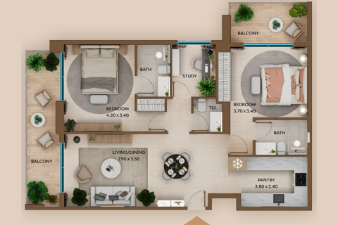 Apartament në Jumeirah Village Circle, Dubai, Emiratet e Bashkuara Arabe 1 dhomë, 39 m2. № 732833 - Foto 10
