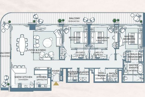 דירה למכירה ב Al Marjan Island, Ras Al Khaimah, איחוד האמירויות  2 חדרי שינה, 112 מ"ר, מספר 630085 - תמונה 15