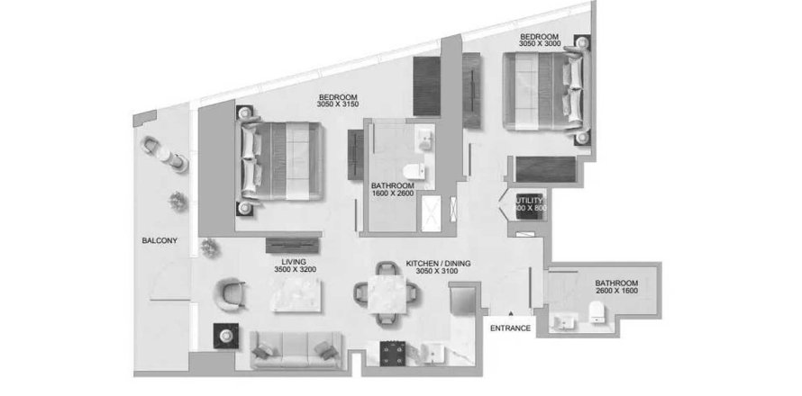 Διαμέρισμα σε The Tranquil at Sobha Central σε Dubai, ΗΑΕ 1 υπνοδωμάτιο, 81.01 τ.μ. Αρ. 641313