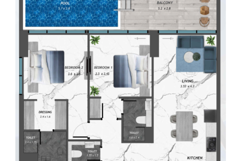 Apartament në Arjan, Dubai, Emiratet e Bashkuara Arabe 1 dhomë, 35 m2. № 732483 - Foto 10