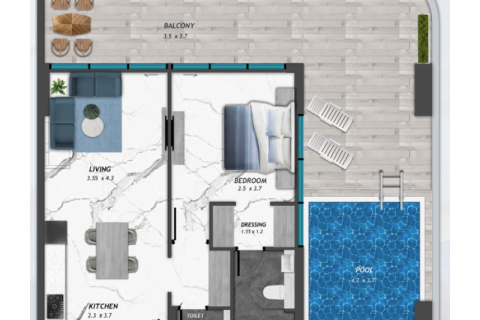 Apartament në Arjan, Dubai, Emiratet e Bashkuara Arabe 1 dhomë, 35 m2. № 732483 - Foto 9