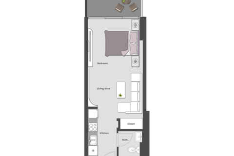 Lägenhet till försäljning i Dubai Land, Dubai, UAE 1 rum, 43 kvm Nr. 732454 - fotografi 2