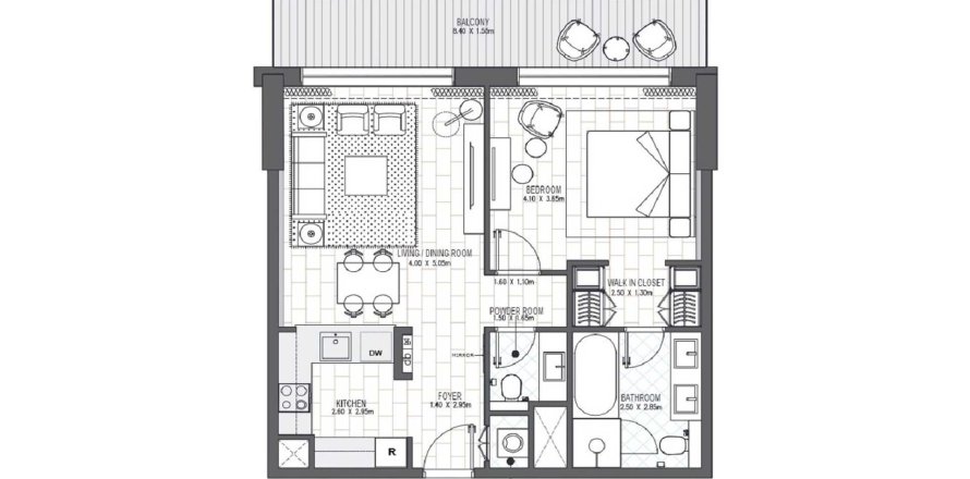 Huoneisto Palace Residences Al Mamsha Muwaileh Commercial, Sharjah, Arabiemiraatit 1 makuuhuone, 83 m2 № 706272