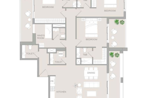 Apartmen di Dubai Land, UAE 1 bilik, 43 meter persegi № 732450 - foto 6