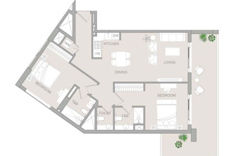 Apartmen di Dubai Land, UAE 1 bilik, 43 meter persegi № 732450 - foto 5