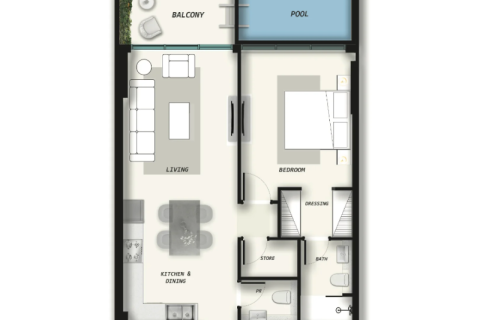 Apartman u gradu Dubai Land, UAE 1 soba Br. 732446 - Slika 5
