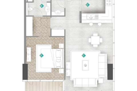 Apartemen di Al Marjan Island, Ras Al Khaimah, UEA 1 ruangan, 47 m2 nomor 690161 - foto 7